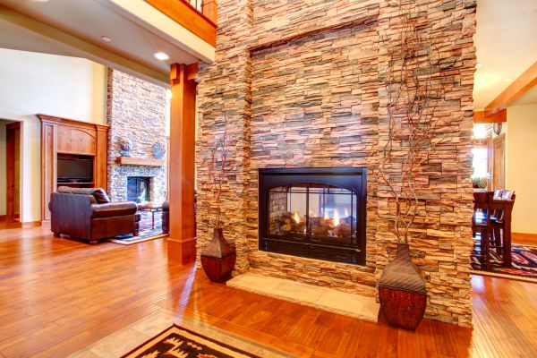 Stone Hearth Installation in Post Falls